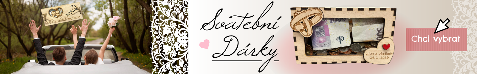 Svatební dárky originální vlastní text